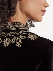 Rixo Black Denver Embroidery Jacket - Image 6 of 7