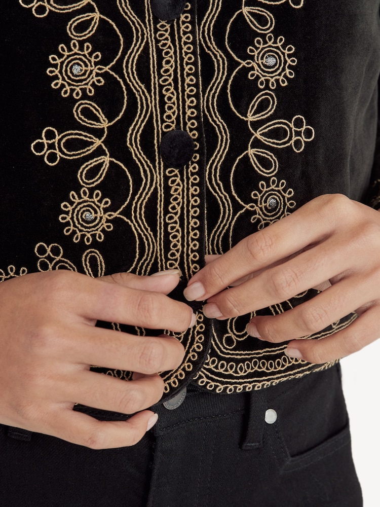Rixo Black Denver Embroidery Jacket - Image 7 of 7