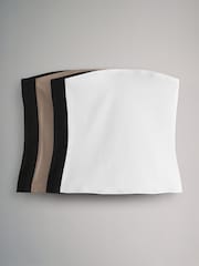 The Set Black/Black/Taupe Brown/White 4 Pack Bandeau Tops - Image 1 of 12
