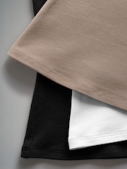 The Set Black/Black/Taupe Brown/White 4 Pack Bandeau Tops - Image 12 of 12