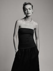 The Set Black/Black/Taupe Brown/White 4 Pack Bandeau Tops - Image 2 of 12