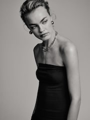 The Set Black/Black/Taupe Brown/White 4 Pack Bandeau Tops - Image 3 of 12