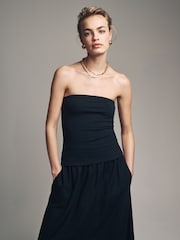 The Set Black/Black/Taupe Brown/White 4 Pack Bandeau Tops - Image 6 of 12