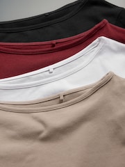 The Set Black/Berry Red/Taupe Brown/White 4 Pack Boat Neck Long Sleeve Tops - Image 10 of 11