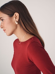 The Set Black/Berry Red/Taupe Brown/White 4 Pack Boat Neck Long Sleeve Tops - Image 5 of 11