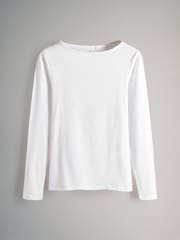 The Set Black/Berry Red/Taupe Brown/White 4 Pack Boat Neck Long Sleeve Tops - Image 7 of 11