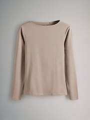 The Set Black/Berry Red/Taupe Brown/White 4 Pack Boat Neck Long Sleeve Tops - Image 8 of 11