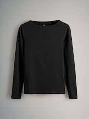 The Set Black/Berry Red/Taupe Brown/White 4 Pack Boat Neck Long Sleeve Tops - Image 9 of 11
