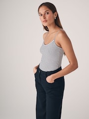 The Set Black/White/Red/Blue/Stripe 5 Pack Thin Strap Vest Tops - Image 4 of 13