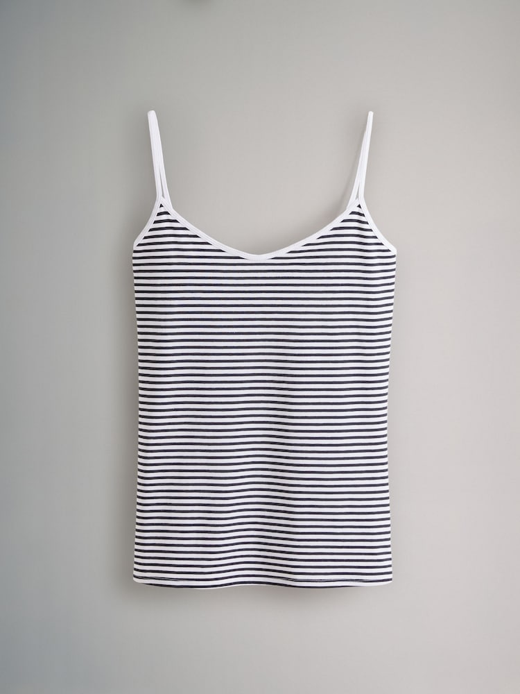 The Set Black/White/Red/Blue/Stripe 5 Pack Thin Strap Vest Tops - Image 7 of 13