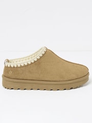 FatFace Lyra Brown Snug Mule Slippers - Image 1 of 2