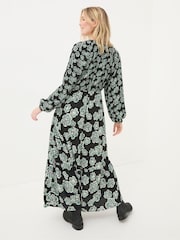 FatFace Noelle Black Spaced Floral Midi Dress - Image 2 of 6