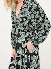 FatFace Noelle Black Spaced Floral Midi Dress - Image 5 of 6