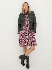 FatFace Leanna Black Quilted Leather Jacket - Image 2 of 5