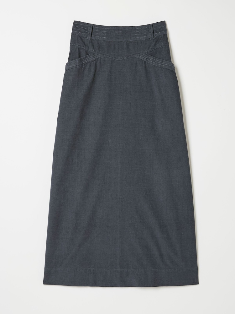 FatFace Leigh Grey Cord Midi Skirt - Image 5 of 5