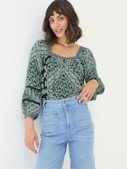 FatFace Caitlin Washed Black Spaced Floral Tunic - Image 4 of 6