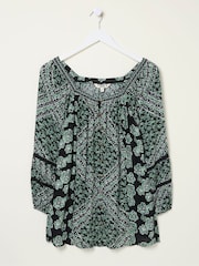 FatFace Caitlin Washed Black Spaced Floral Tunic - Image 6 of 6