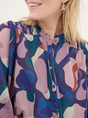 FatFace Evelyn Black Painted Abstract Blouse - Image 5 of 6