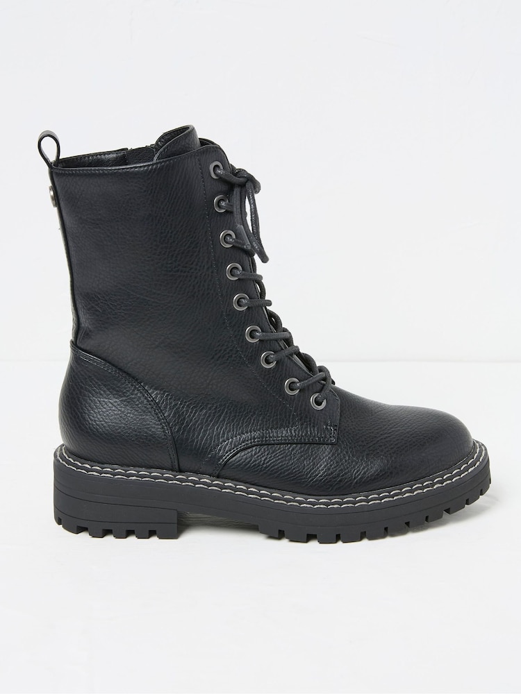 FatFace Violet Black Chunky PU Boots - Image 1 of 3