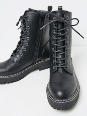 FatFace Violet Black Chunky PU Boots - Image 3 of 3