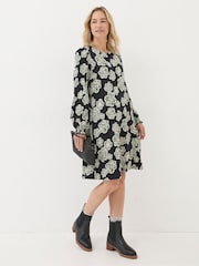 FatFace Black Floral Jersey Dress - Image 1 of 2