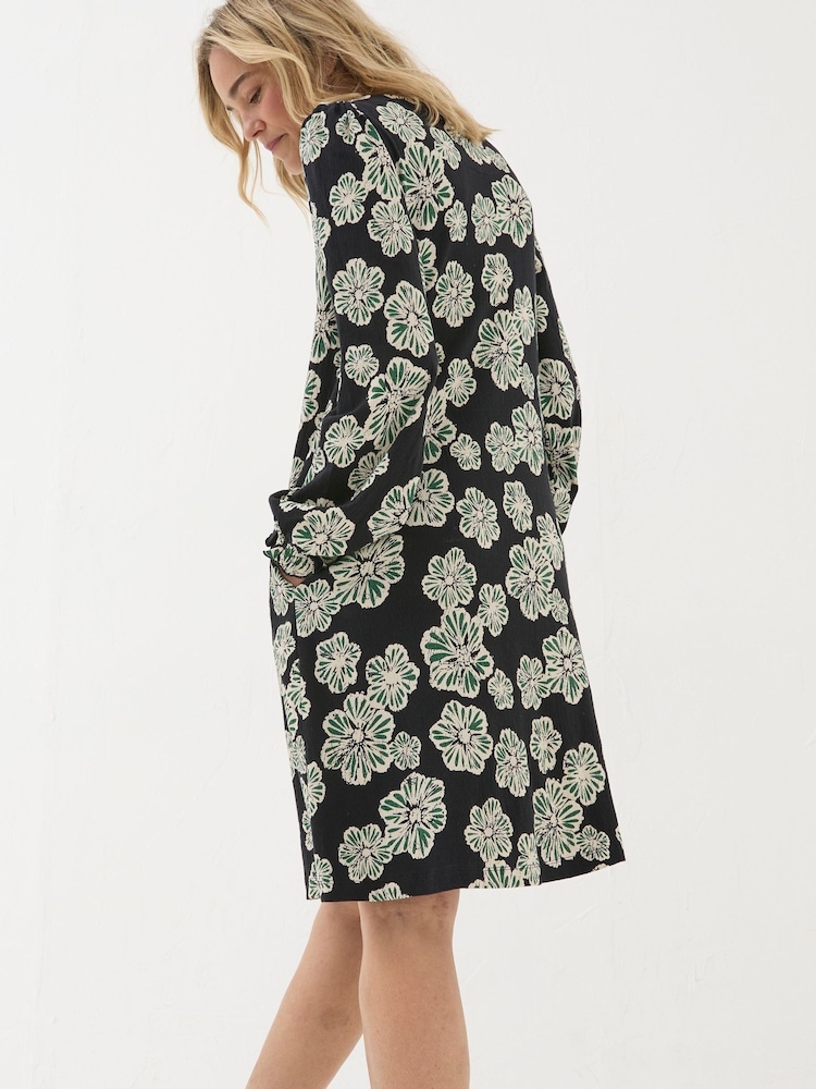 FatFace Black Floral Jersey Dress - Image 2 of 5 FatFace Black Floral Jersey Dress - Image 2 of 5