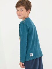 FatFace Blue Chameleon Graphic T-Shirt - Image 2 of 4