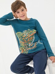 FatFace Blue Chameleon Graphic T-Shirt - Image 3 of 4