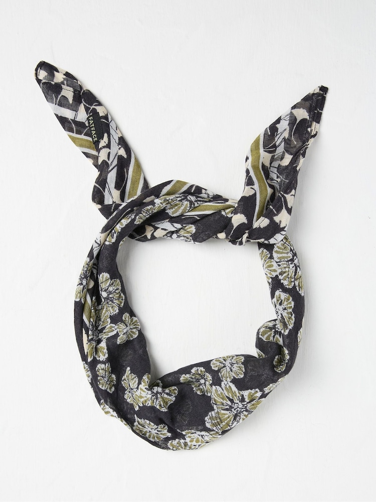 FatFace Black Floral Hair Scarf - Image 1 of 2