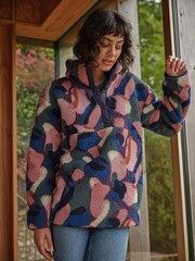 FatFace Black Abstract Printed Fleece - Image 1 of 7