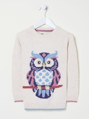 FatFace Orla Cream Owl Jumper - Image 2 of 2