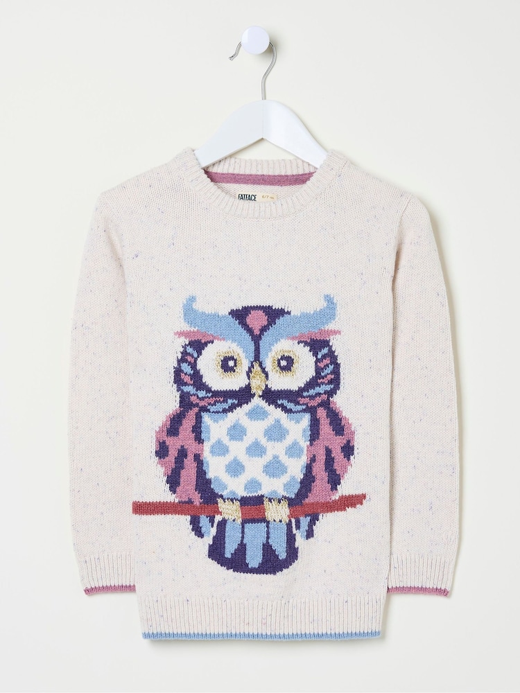 FatFace Orla Cream Owl Jumper - Image 2 of 2