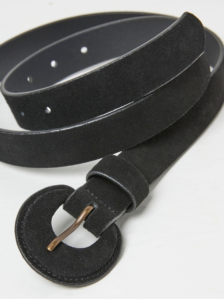 FatFace Western Black Buckle Belt - Image 2 of 2
