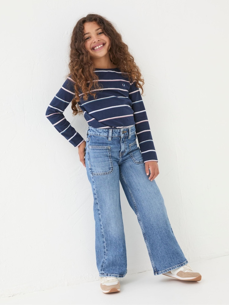 FatFace Mid Wash Wide Leg Denim Jeans - Image 1 of 5 FatFace Mid Wash Wide Leg Denim Jeans - Image 1 of 5