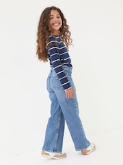 FatFace Mid Wash Wide Leg Denim Jeans - Image 2 of 5