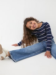 FatFace Mid Wash Wide Leg Denim Jeans - Image 3 of 5
