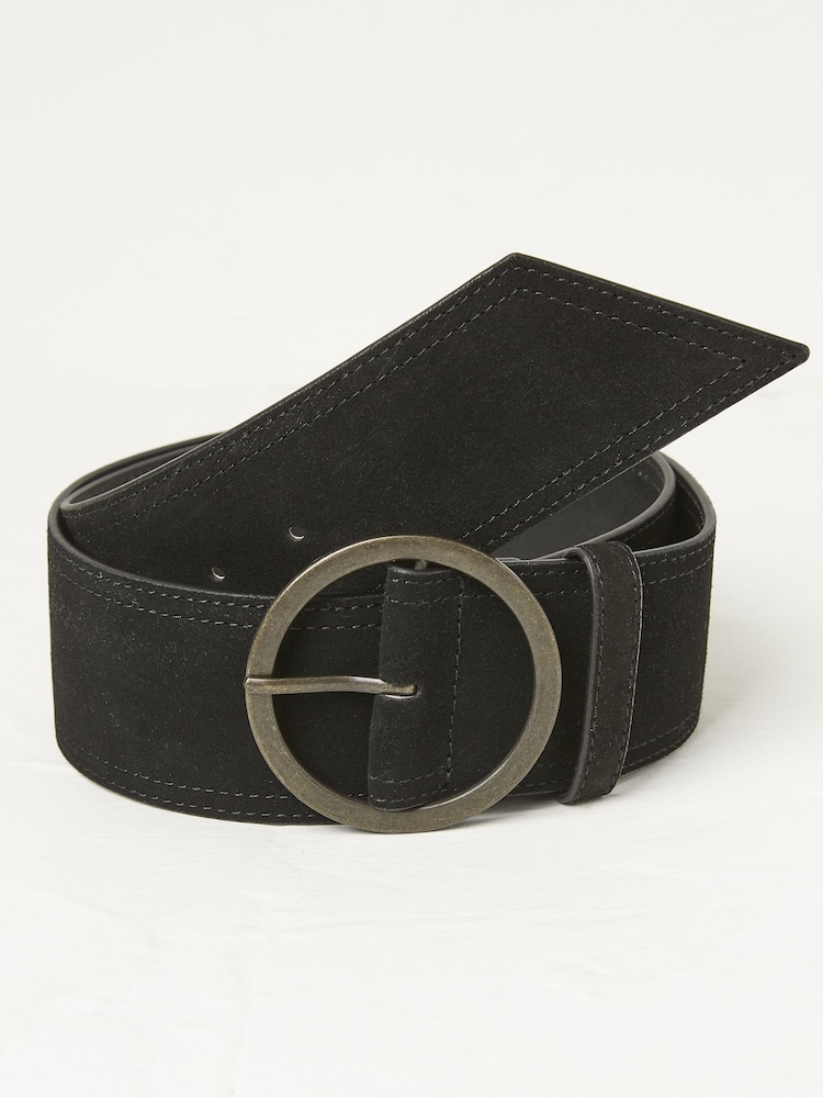 FatFace Black Soft Wide Waist Belt - Image 1 of 3 FatFace Black Soft Wide Waist Belt - Image 1 of 3