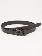 FatFace Black Skinny Embossed Belt - Image 1 of 3