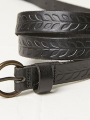 FatFace Black Skinny Embossed Belt - Image 3 of 3