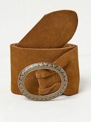 FatFace Tan Brown Soft Wide Waist Belt - Image 1 of 2