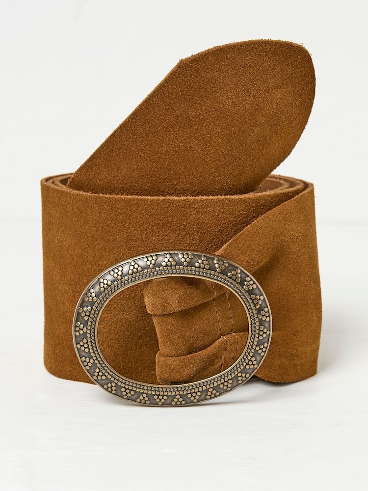 FatFace Tan Brown Soft Wide Waist Belt - Image 1 of 2