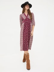 FatFace Kelly Red Wild Ditsy Midi Dress - Image 5 of 9