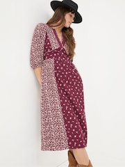 FatFace Kelly Red Wild Ditsy Midi Dress - Image 6 of 9