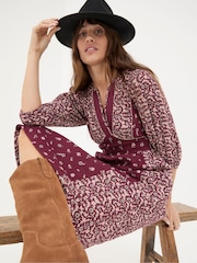 FatFace Kelly Red Wild Ditsy Midi Dress - Image 7 of 9