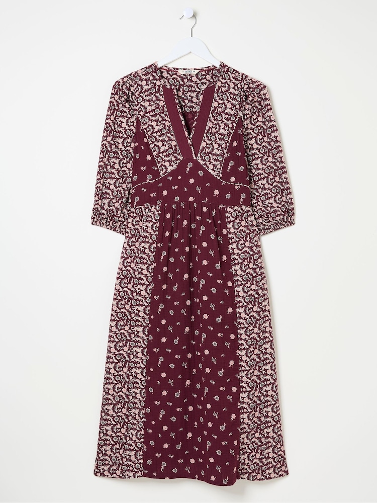 FatFace Kelly Red Wild Ditsy Midi Dress - Image 8 of 8