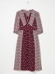 FatFace Kelly Red Wild Ditsy Midi Dress - Image 9 of 9