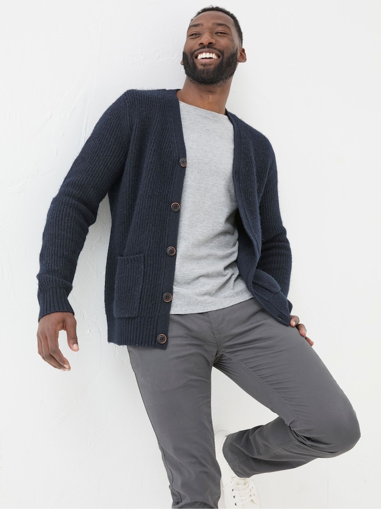 FatFace Calder Navy Cardigan - Image 1 of 4