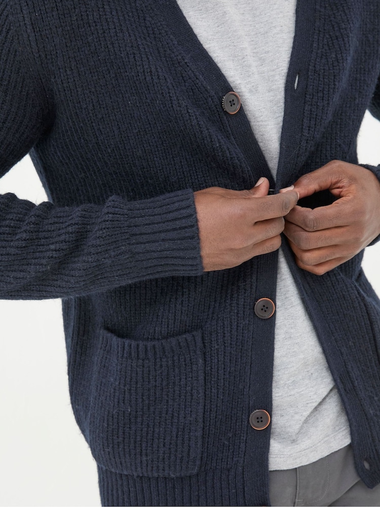 FatFace Calder Navy Cardigan - Image 4 of 4