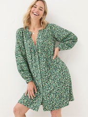 FatFace Joanna Green Floral Marks Dress - Image 1 of 6