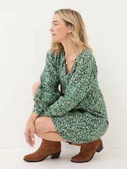FatFace Joanna Green Floral Marks Dress - Image 4 of 6
